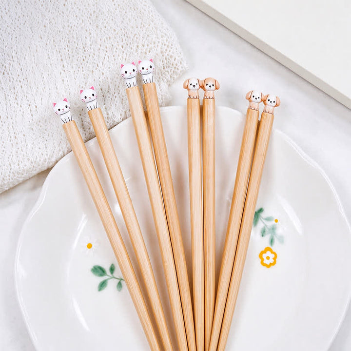 Buddha Stones Baguettes en bois de bambou style japonais pour chiot, chien et chat - image 23