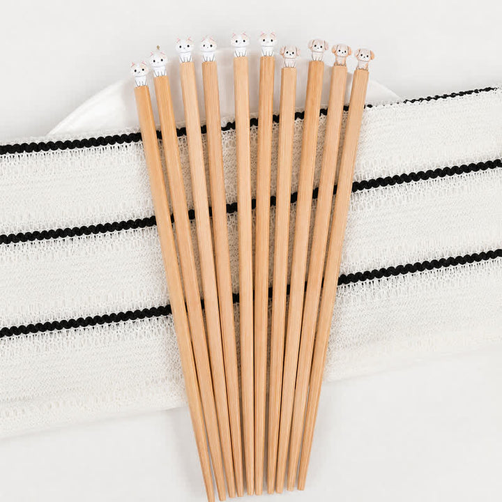 Buddha Stones Baguettes en bois de bambou style japonais pour chiot, chien et chat - image 21