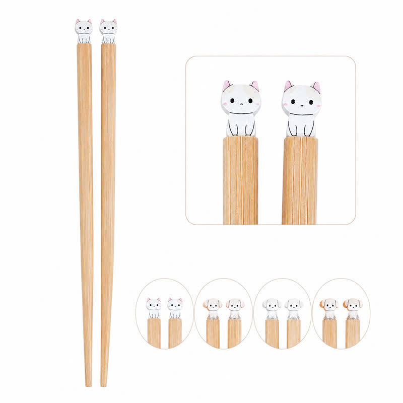 Buddha Stones Baguettes en bois de bambou style japonais pour chiot, chien et chat - image 27