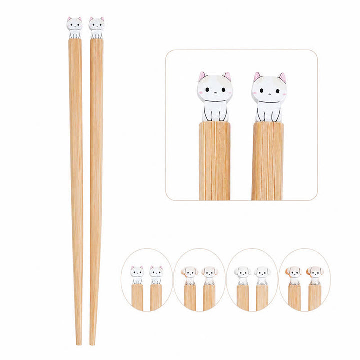 Buddha Stones Baguettes en bois de bambou style japonais pour chiot, chien et chat - image 27