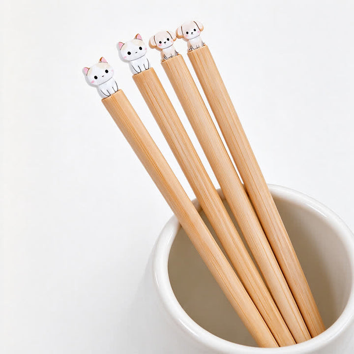 Buddha Stones Baguettes en bois de bambou style japonais pour chiot, chien et chat - image 26