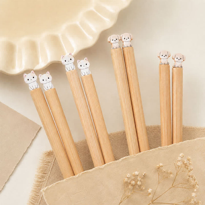 Buddha Stones Baguettes en bois de bambou style japonais pour chiot, chien et chat - image 20
