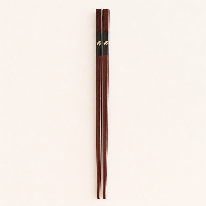 Buddha Stones Baguettes japonaises en bambou et bois doré à motif floral - Baguettes en bambou - 3 paires - image 9