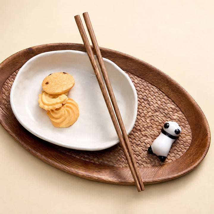 Buddha Stones Baguettes Panda en bois de wengé et de santal rouge, ensemble familial - image 13