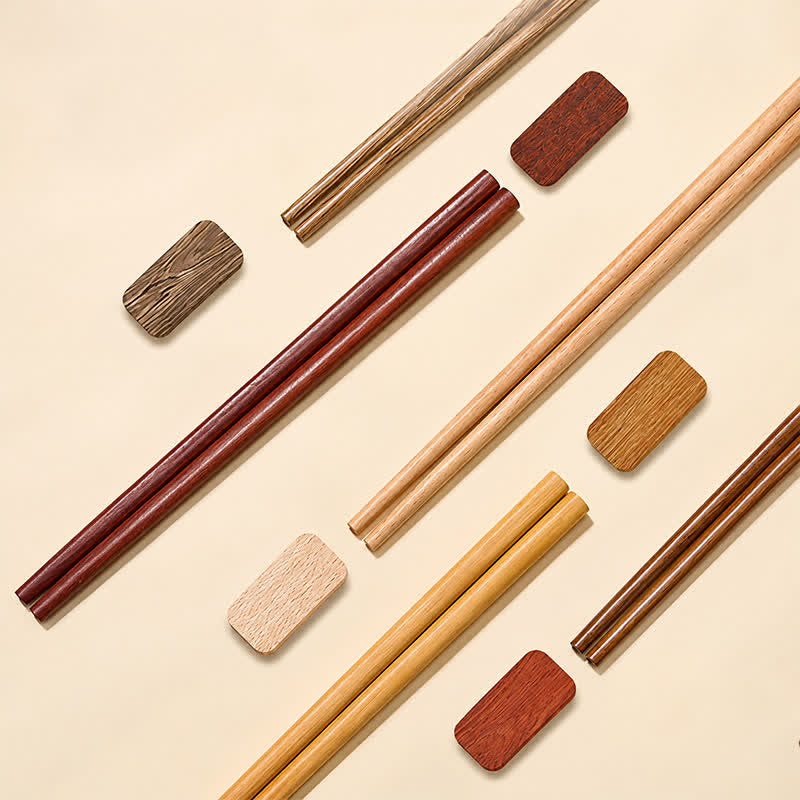 Buddha Stones Baguettes Panda en bois de wengé et de santal rouge, ensemble familial - image 4