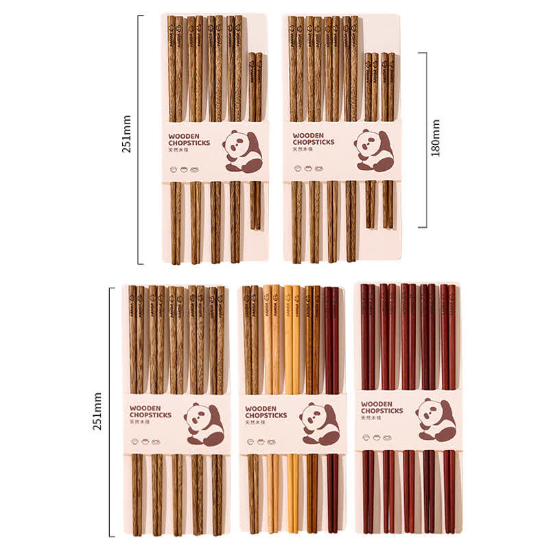 Buddha Stones Baguettes Panda en bois de wengé et de santal rouge, ensemble familial - image 19