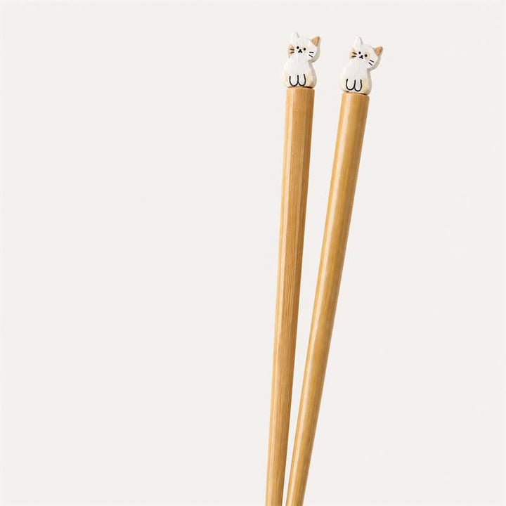 Buddha Stones Baguettes en bois de bambou style japonais pour chiot, chien et chat - Baguettes en bambou pour chat - Lot de 2 paires (une pièce de chaque motif) - image 6