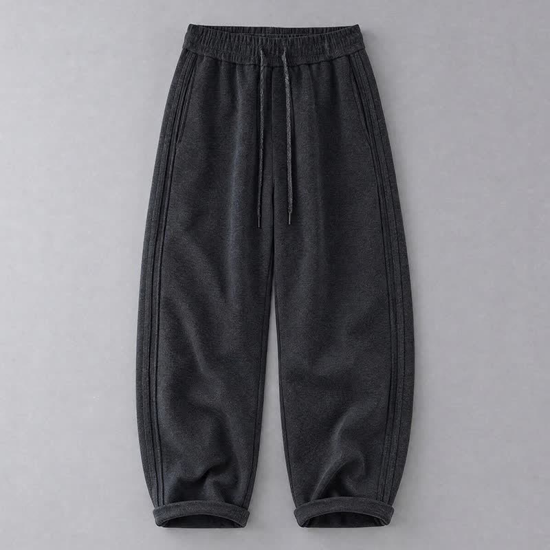 Buddha Stones Pantalon long uni décontracté automne-hiver à cordon de serrage, coupe fuselée, avec poches - Noir - US/UK/AU42，EU52 (3XL) - image 10
