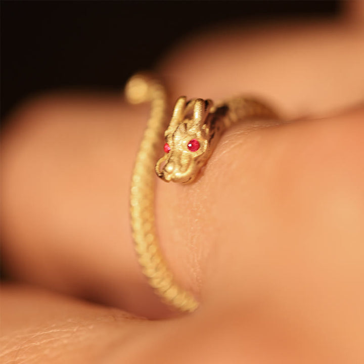 Bague ajustable en argent sterling 925 Buddha Stones , vintage, année du dragon, protection, force