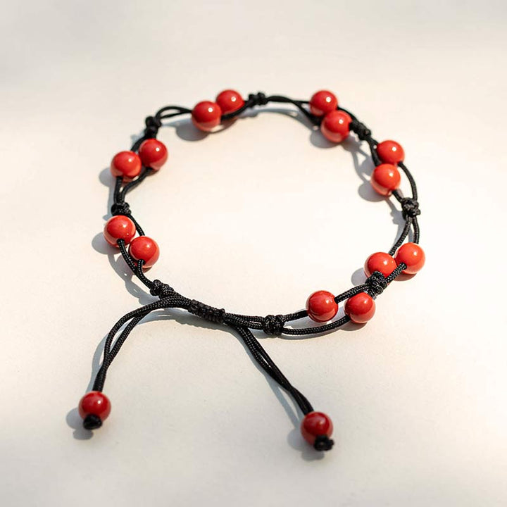 Bracelet calme en agate rouge, agate mousse et cinabre de Buddha Stones
