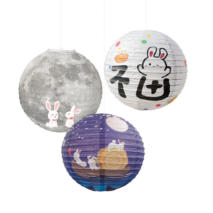 Lanterne en papier en forme de lapin à faire soi-même avec Buddha Stones pour décoration de fête de la mi-automne