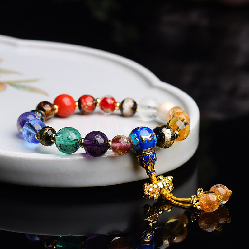 Buddha Stones Tibétain Coloré Cendres Perles de Verre Liuli Om Mani Padme Hum Dorje Vajra 18 Perles Poignet Mala