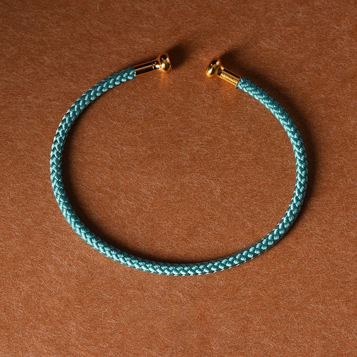 Bracelet manchette tressé fait main avec Buddha Stones au design simple - Cyan - image 28