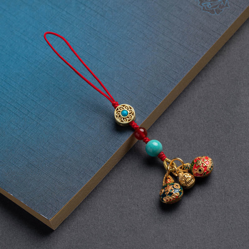 Porte-clés de voiture en forme de bête avaleuse dorée avec Buddha Stones , décoration à suspendre pour téléphone