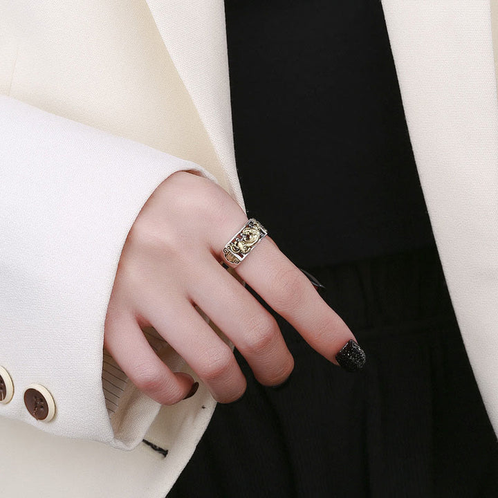 Bague ajustable en argent sterling 925 Buddha Stones PiXiu Luck Wealth - image 3