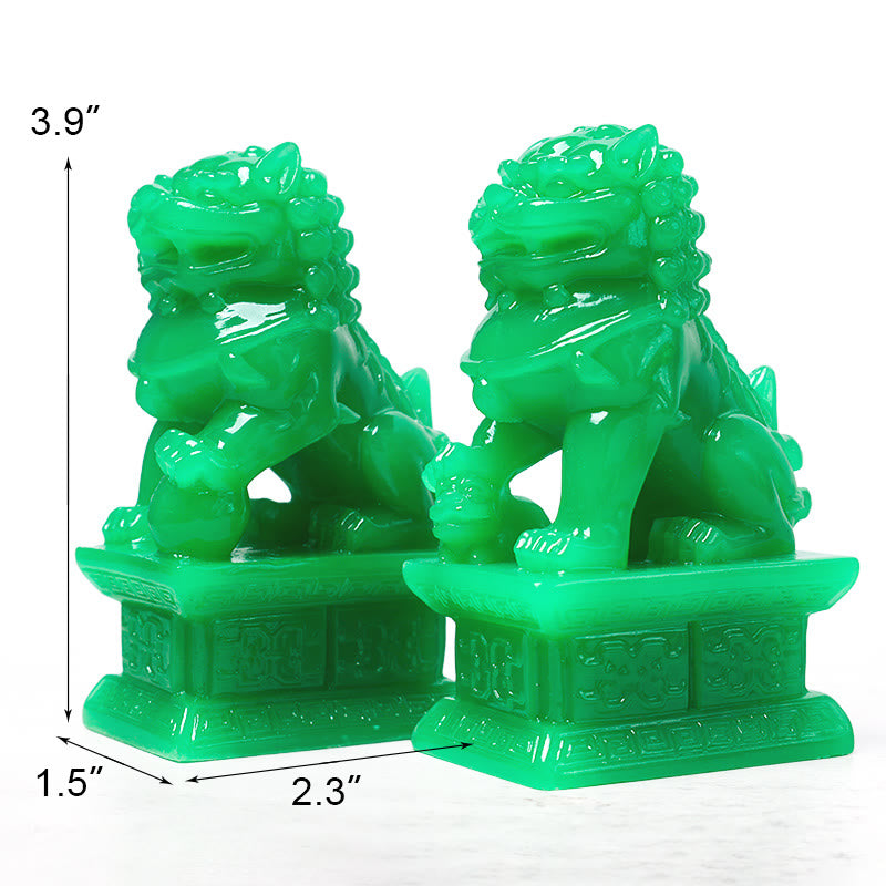 Paire de statues de lion gardien Fu Foo Dogs Wealth Prosperity Décoration de la maison