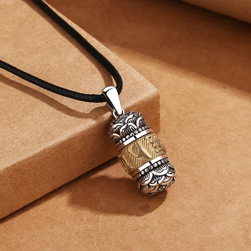 Collier pendentif en cuir avec chaîne et pendentif en Buddha Stones tibétaines Om Mani Padme Hum Sagesse Pureté - Om Mani Padme Hum&Cordon en cuir - image 4