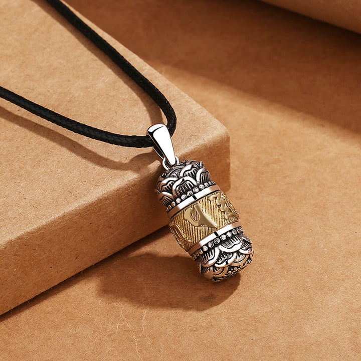 Collier pendentif en cuir avec chaîne et pendentif en Buddha Stones tibétaines Om Mani Padme Hum Sagesse Pureté - Om Mani Padme Hum&Cordon en cuir - image 4