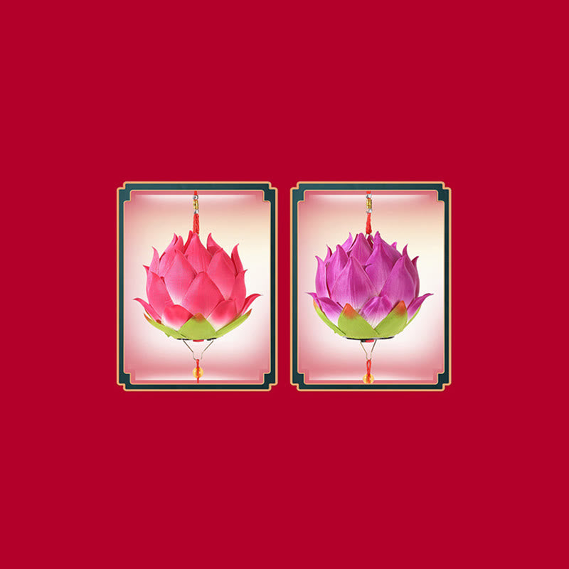 Lampe à pompon en forme de lanterne en forme de Buddha Stones et de fleur de lotus à faire soi-même