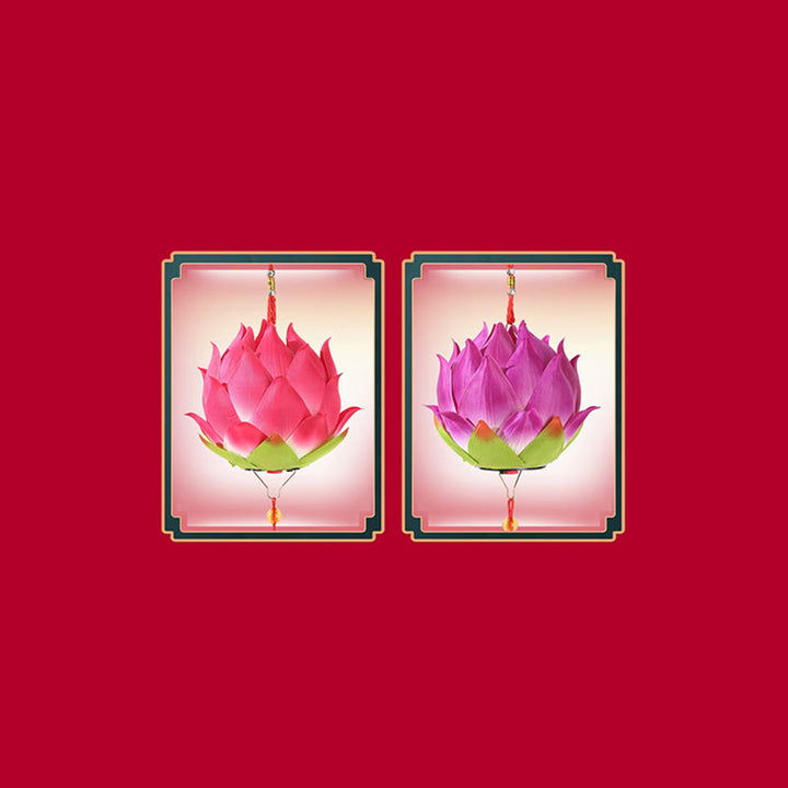 Lampe à pompon en forme de lanterne en forme de Buddha Stones et de fleur de lotus à faire soi-même