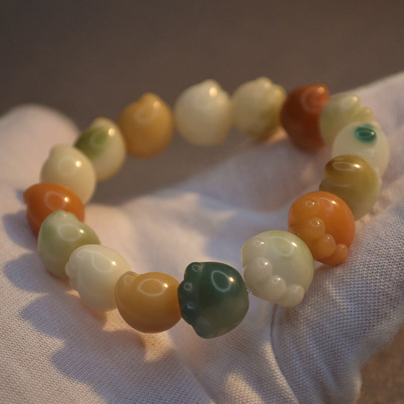 Bracelet d'harmonie calme avec pattes de chat mignon en Buddha Stones et graines de Bodhi multicouches - image 3