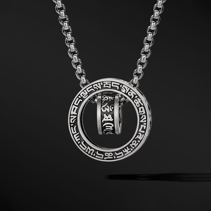 Collier pendentif tibétain en Buddha Stones Om Mani Padme Hum sculpté en chaîne de paix et de pureté - image 6