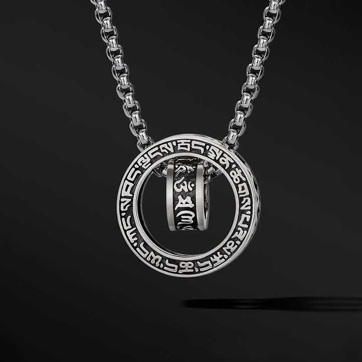 Collier pendentif tibétain en Buddha Stones Om Mani Padme Hum sculpté en chaîne de paix et de pureté - image 6