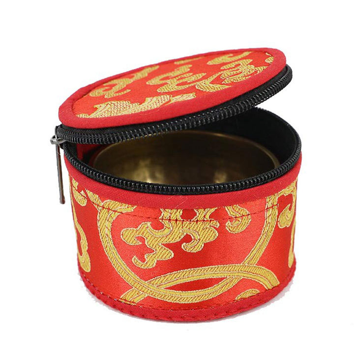 Sac de rangement pour bol chantant tibétain Buddha Stones avec fermeture à glissière décorative - image 15