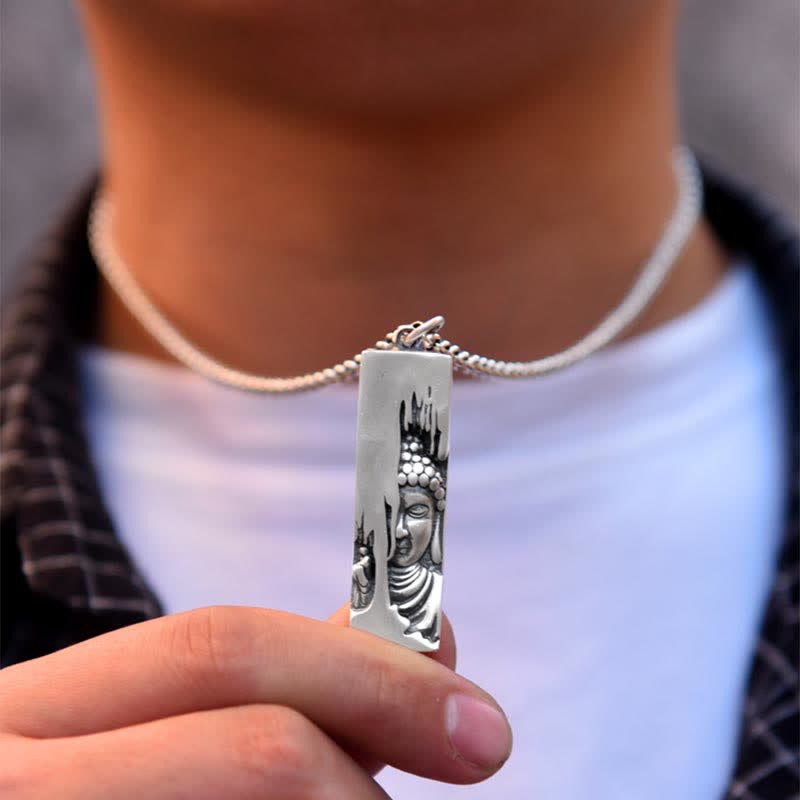 Buddha Stones Tathagata Bouddha Force Protection Amulette Porte-bonheur Collier Pendentif Style Vintage - image 7