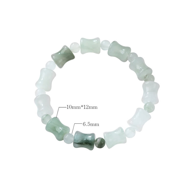 Bracelet porte-bonheur en jade et coquille de noix de coco Buddha Stones et motif bambou