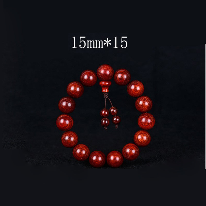 Bracelet d'équilibre tibétain en petites feuilles de santal rouge avec Buddha Stones