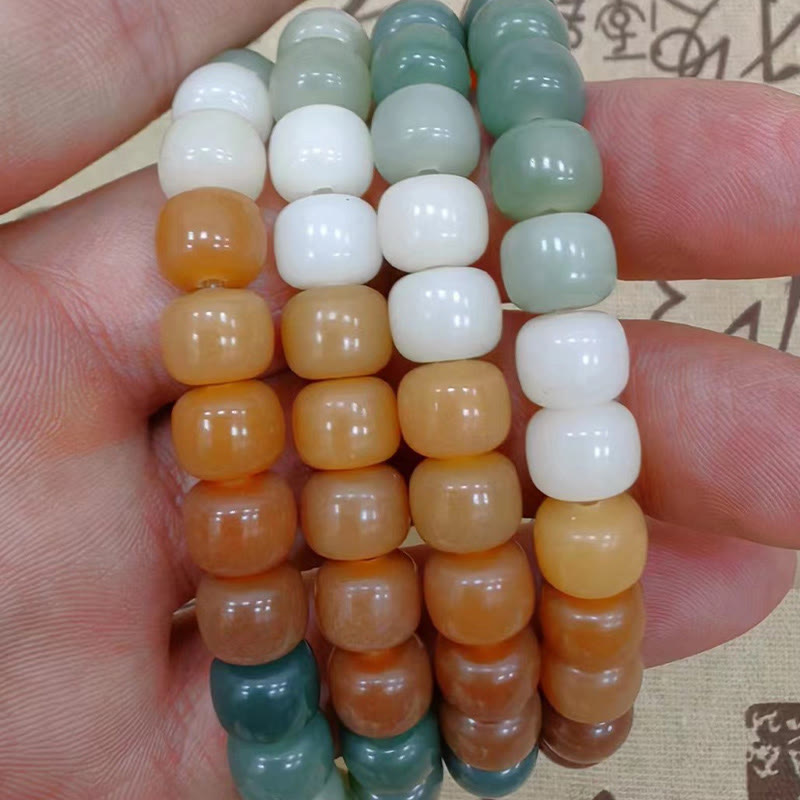 Bracelet Mala 108 Buddha Stones dégradé Bodhi Seed Green Tara Buddha gravé Peace Harmony