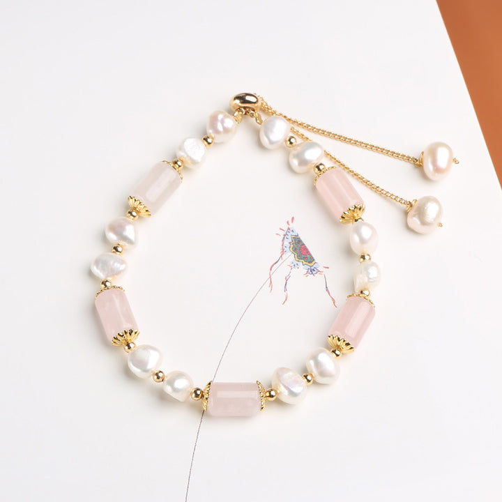 Bracelet porte-bonheur en perles d'aventurine verte et cristal rose avec Buddha Stones