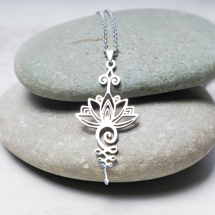 Collier pendentif Buddha Stones Lotus Chance Richesse