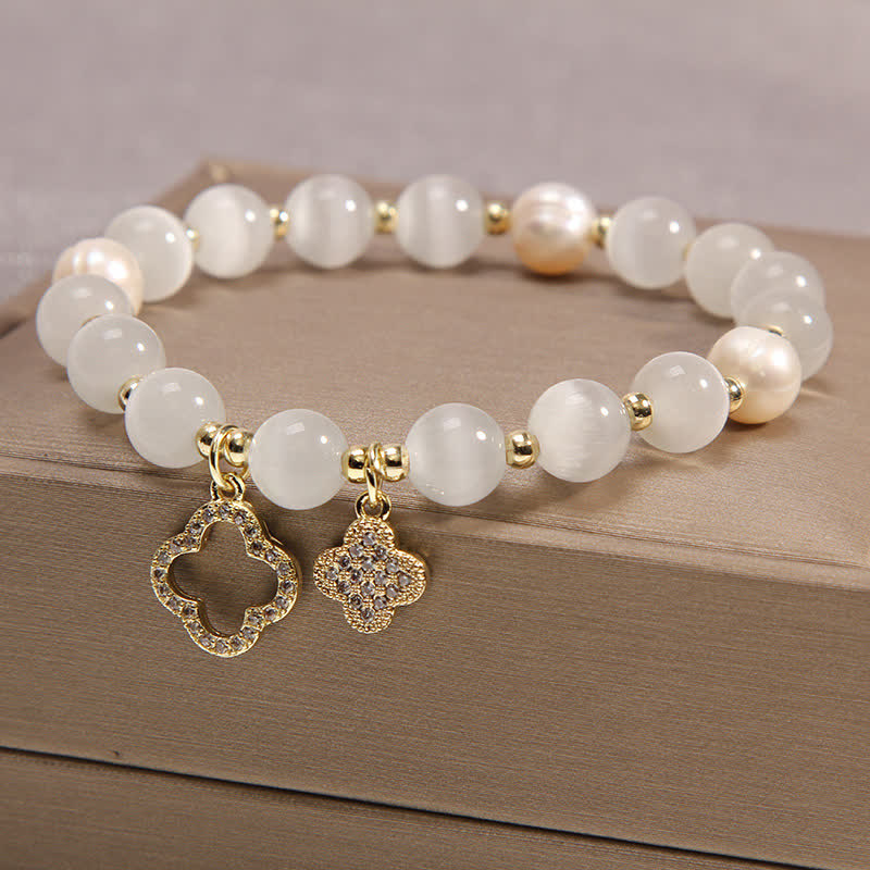 Bracelet à breloques en perles avec motif de chat et œil de chat en Buddha Stones - image 7