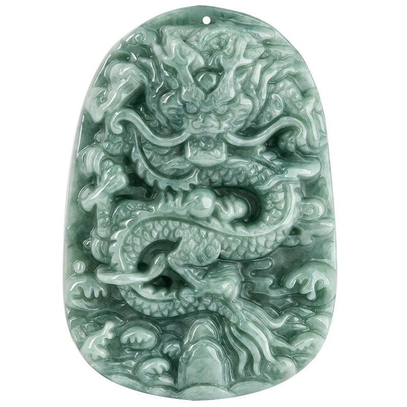 Collier de perles en jade avec pendentif en forme de dragon du zodiaque chinois et Buddha Stones - image 10
