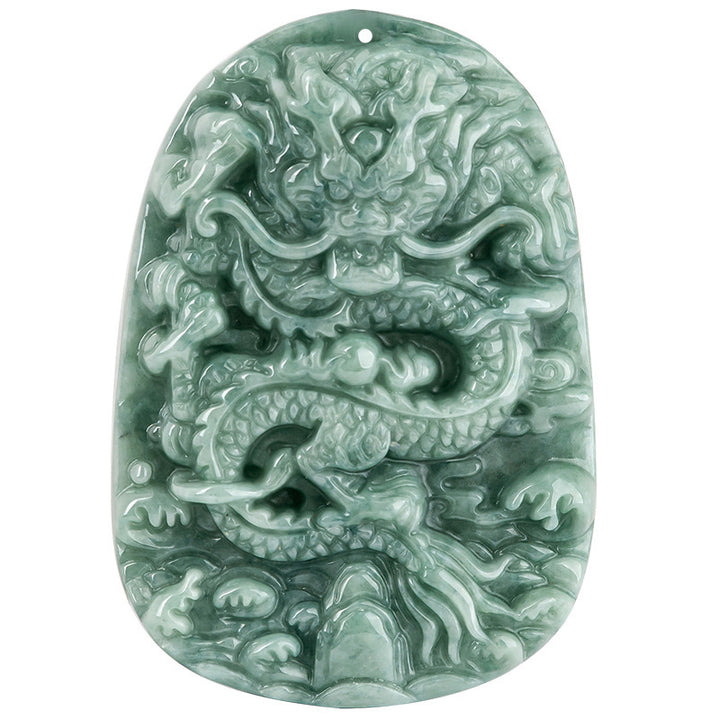Collier de perles en jade avec pendentif en forme de dragon du zodiaque chinois et Buddha Stones - image 10