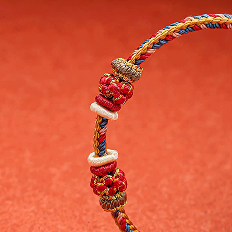 Bracelet tressé porte-bonheur Dunhuang fait main en Buddha Stones