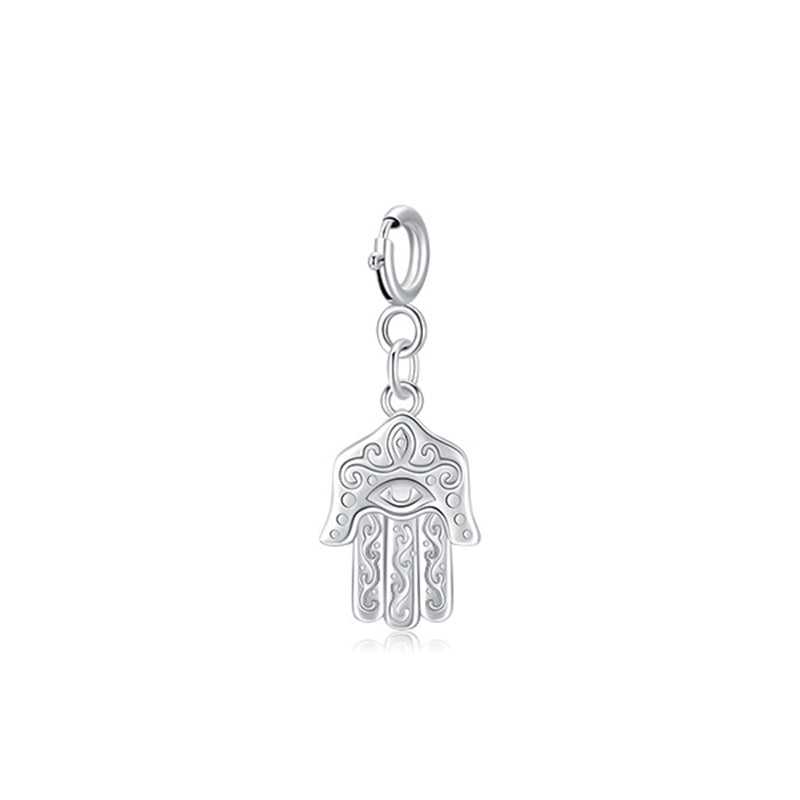 Collier pendentif en argent sterling 925 avec symbole Hamsa et mauvais œil pour la prospérité et la chance - HAMSA Argent (Pendentif uniquement) - image 6