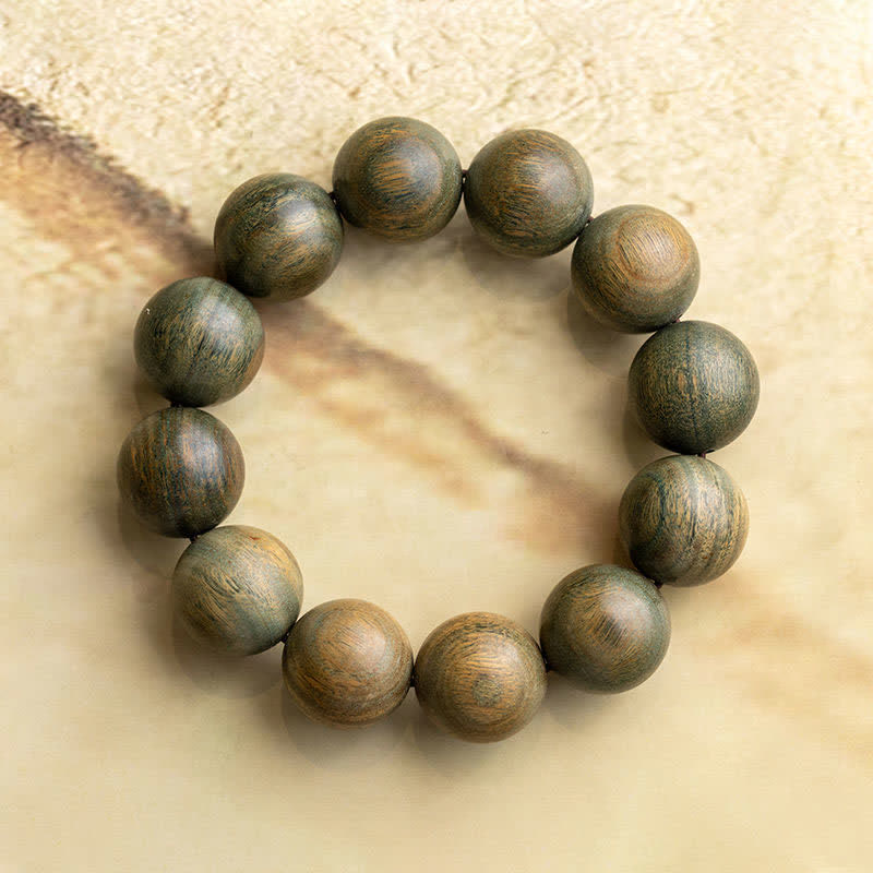 Bracelet Tibétain apaisant en bois de santal vert