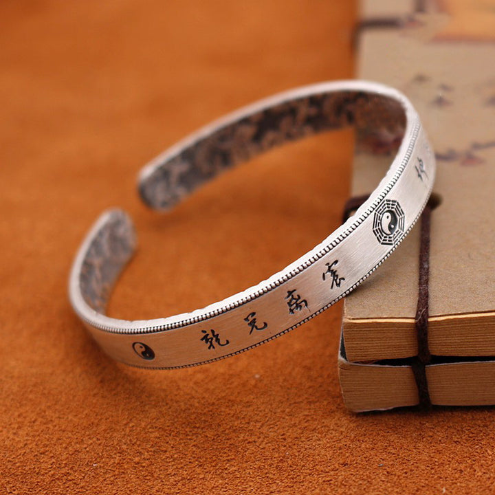 Bracelet d'équilibre Bagua Yin Yang en argent sterling 999 Buddha Stones