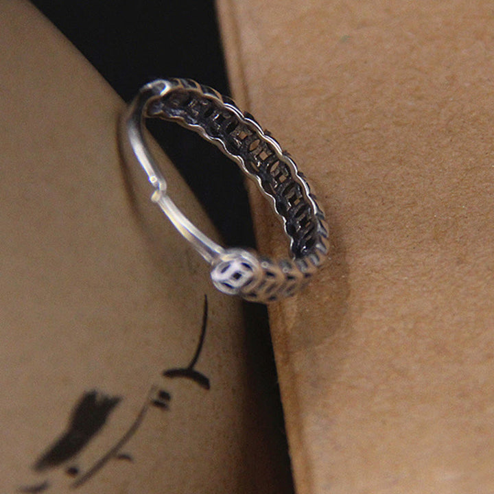 Bague ajustable porte-bonheur en cuivre vintage