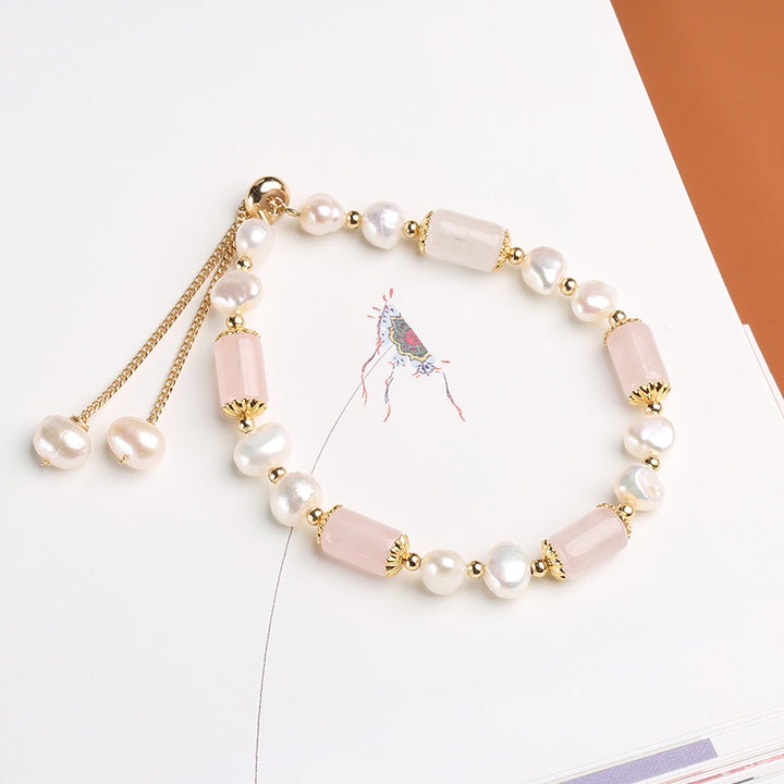 Bracelet porte-bonheur en perles d'aventurine verte et cristal rose avec Buddha Stones