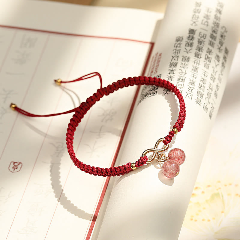 Bracelet de perles fantômes vertes améthyste en quartz fraise naturel Buddha Stones