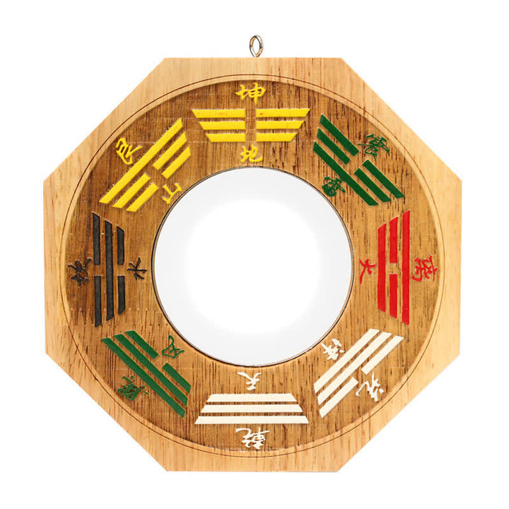 Carte Feng Shui Bagua Miroir de carte d'équilibre énergétique en bois de pêcher - Miroir convexe Bagua - 15,5 cm - image 4