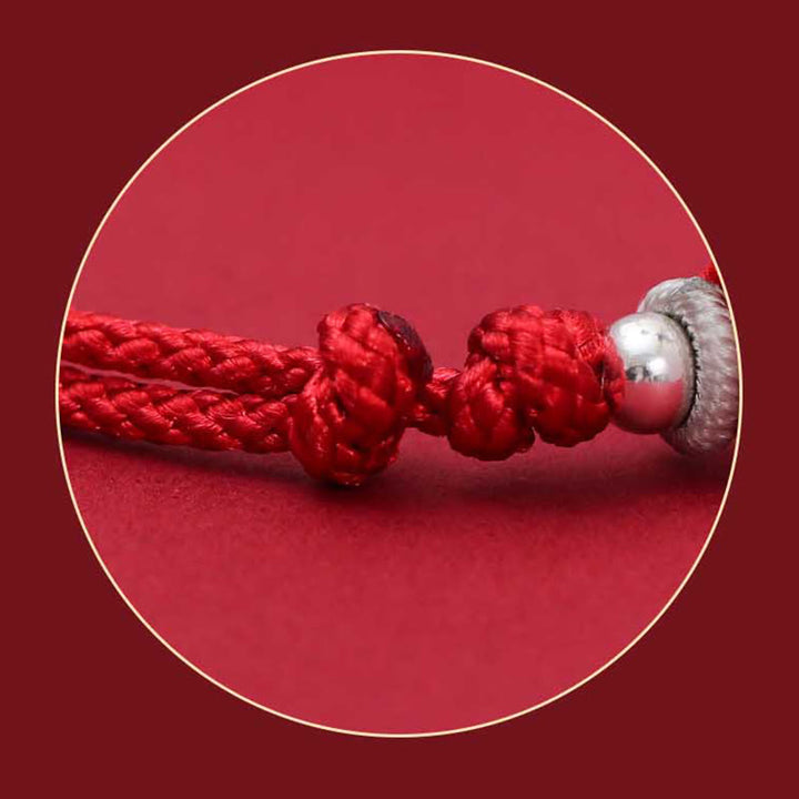 Bracelet tressé fait main en argent sterling 925 avec Buddha Stones et personnage PiXiu Fu