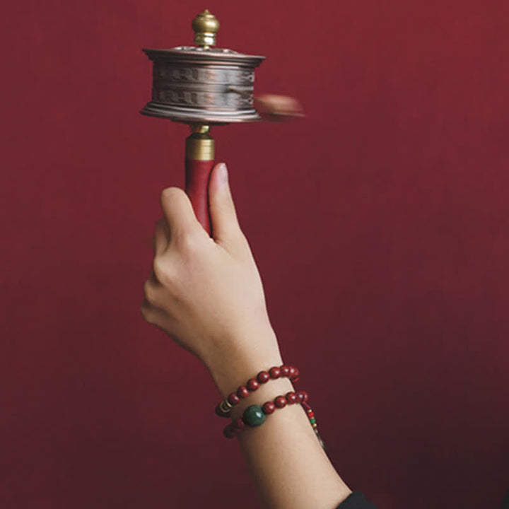 Bracelet porte-bonheur en cuivre et jade cyan Bodhi Seed