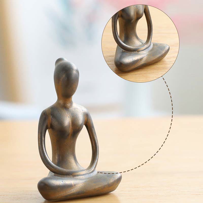 Exercice de méditation de yoga abstrait Céramique Figurine spirituelle Sculpture Décoration - image 17