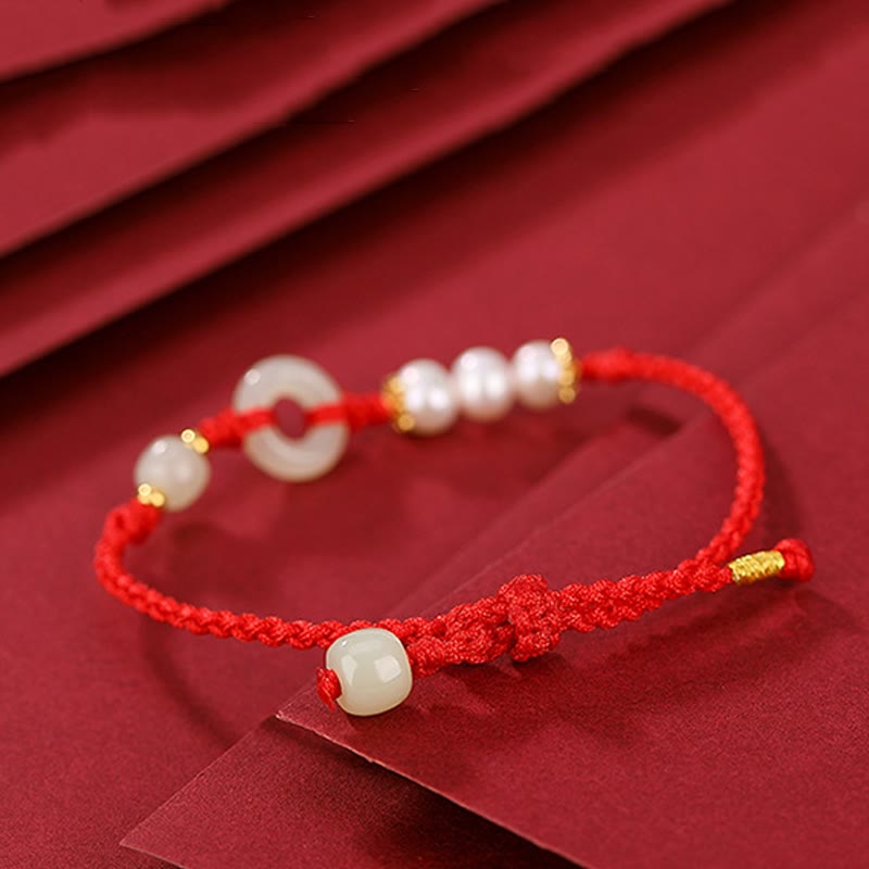 Bracelet porte-bonheur en perles de jade Hetian plaqué or en argent sterling 925 Buddha Stones