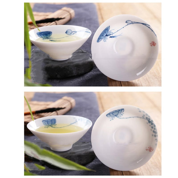 Buddha Stones Vintage Prune Orchidée Bambou Chrysanthème Lotus Koi Poisson Tasse à Thé en Céramique Tasses à Thé Kung Fu